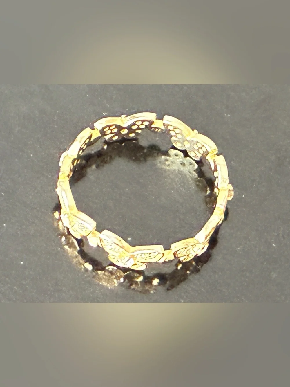 Sterling Silver 925 Infinity butterfly Gold Tone Ring Sz 7